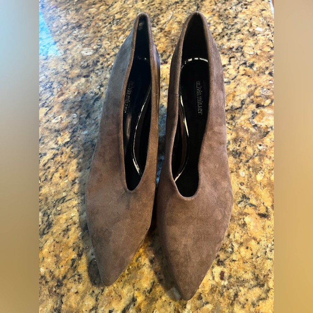 Olivia Miller Brown Faux Suede Women's Shoes